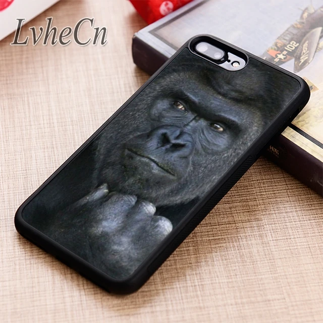 LvheCn SILVERBACK GORILLA мужской чехол для телефона iPhone 5 6 6s 7 8 plus X XR XS max 11 12 Pro Samsung Galaxy S7 S8 S9