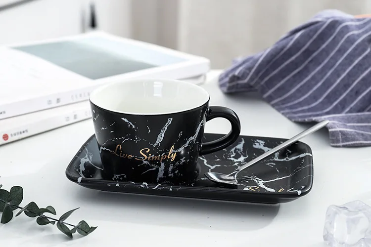 Творческий керамический кофе кружка с лотком для офиса дома наклон узор высокая мода Outlook для делового подарка керамические кружки