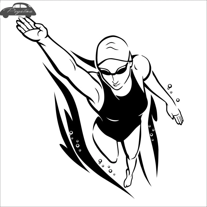pegatina woman swim sticker swimming car decal posters born to