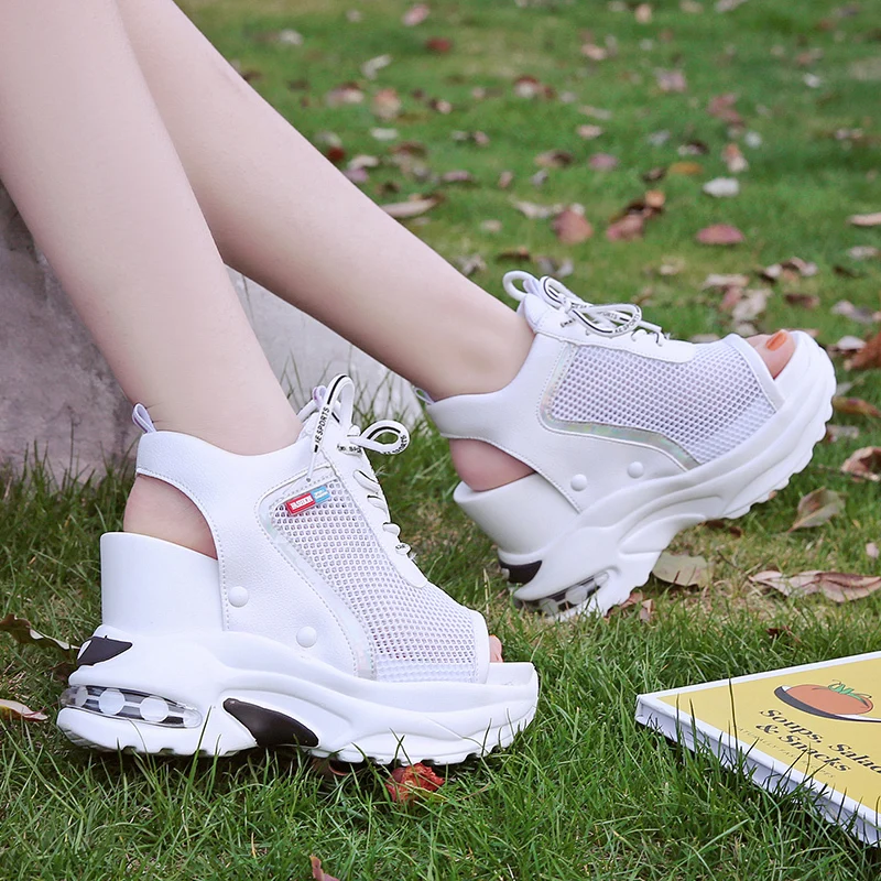 New Arrival 2019 Summer Platform Sandals Women 10 CM Wedges Thick Bottom Casual Shoes Comfortable White Lace-Up Sandals Sneakers New Arrival 2019 Summer Platform Sandals Women 10 CM Wedges Thick Bottom Casual Shoes Comfortable White Lace-Up Sandals Sneakers