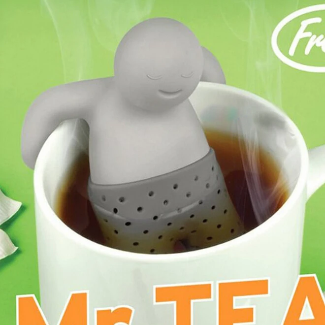 2015 Teapot cute Mr Tea Infuser/Tea Strainer/Coffee & Tea Sets/silicone mr tea ss1 on Aliexpress