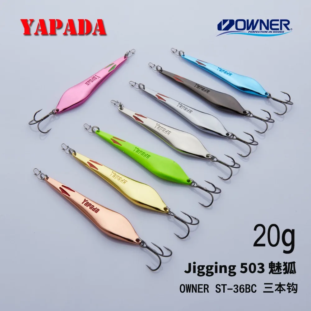 YAPADA Jigging 503 Demon Fox 10 г/15 г владелец тройной крючок 70-80 мм перо Многоцветный Металлический цинковый сплав рыболовные приманки для окуня