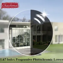 Chashma бренд тонкий Verifocal переход 1,67 индекс интерьера Мультифокальные дикие полевые линзы фотохромные прогрессивные линзы