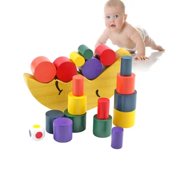 

Baby Educational Toys Balance Moon Wooden Stacking Blocks Balancing Game Children'S Hands-On And Parent-Child Early Learning Toy