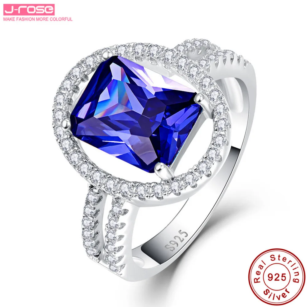

Jrose Princess 5.55CT Tanzanite Engagement Wedding Ring For Women Love Lady Set 925 Sterling Silver Fine Jewelry
