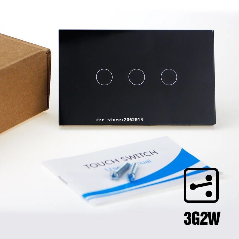 

US Standard 3 Gang 2 Way Relay Touch Switch Wall Light Controler Smart Home Automation Round Type Relay Switch
