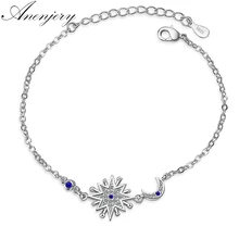 Anenjery бренд Горячая Мода микро CZ Солнечный свет Луна Звезда браслет для женщин 925 пробы серебро циркон ювелирные изделия pulseira S-B190