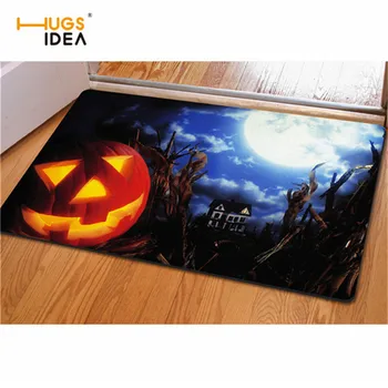 

HUGSIDEA Floor Carpets for Living Room Halloween Night Theme Happy Halloweenk Decorative Home Door Mats Non-slip Rugs Doormat