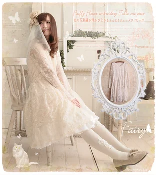 

spring dress lace long sleeve rull embroidery cute mori girl lolita patchwork linen cotton Japanese style robe femme bohemia