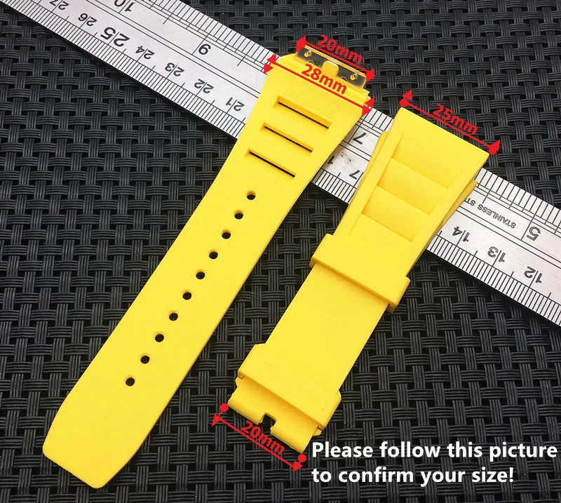 20 мм мягкий качественный импортный натуральный мягкий силиконовый резиновый ремешок для наручных часов для часов Richard Mille, браслет с бабочкой и пряжкой