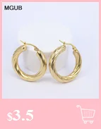 MGUB, два стиля, Золотые серьги с кристаллами, круглые геометрические круглые серьги-кольца для женщин, модные ювелирные изделия из нержавеющей стали HX36