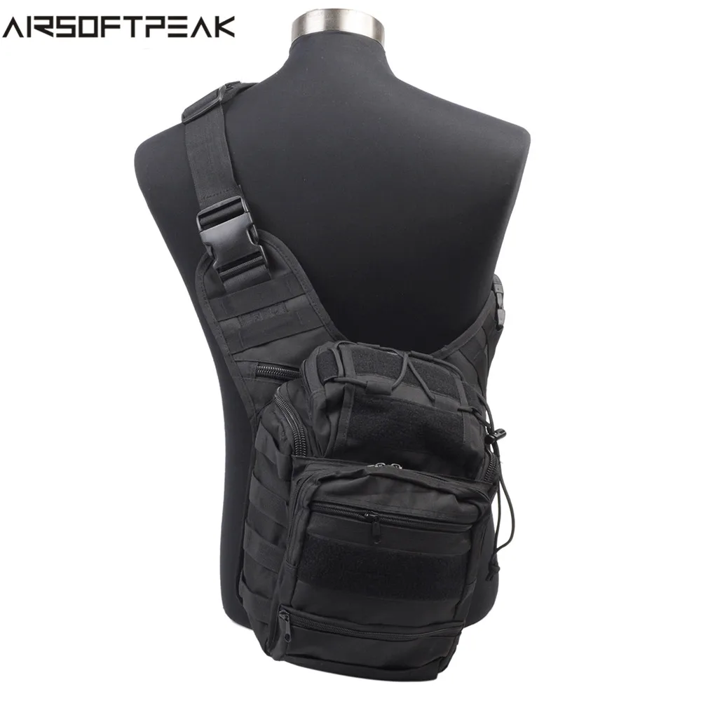 

AIRSOFTPEAK Outdoor Men Hunting Backpack Shoulder Bags Airsoft Sports Tactical 600D Nylon Messenger Bag Outdoor Sport Pack