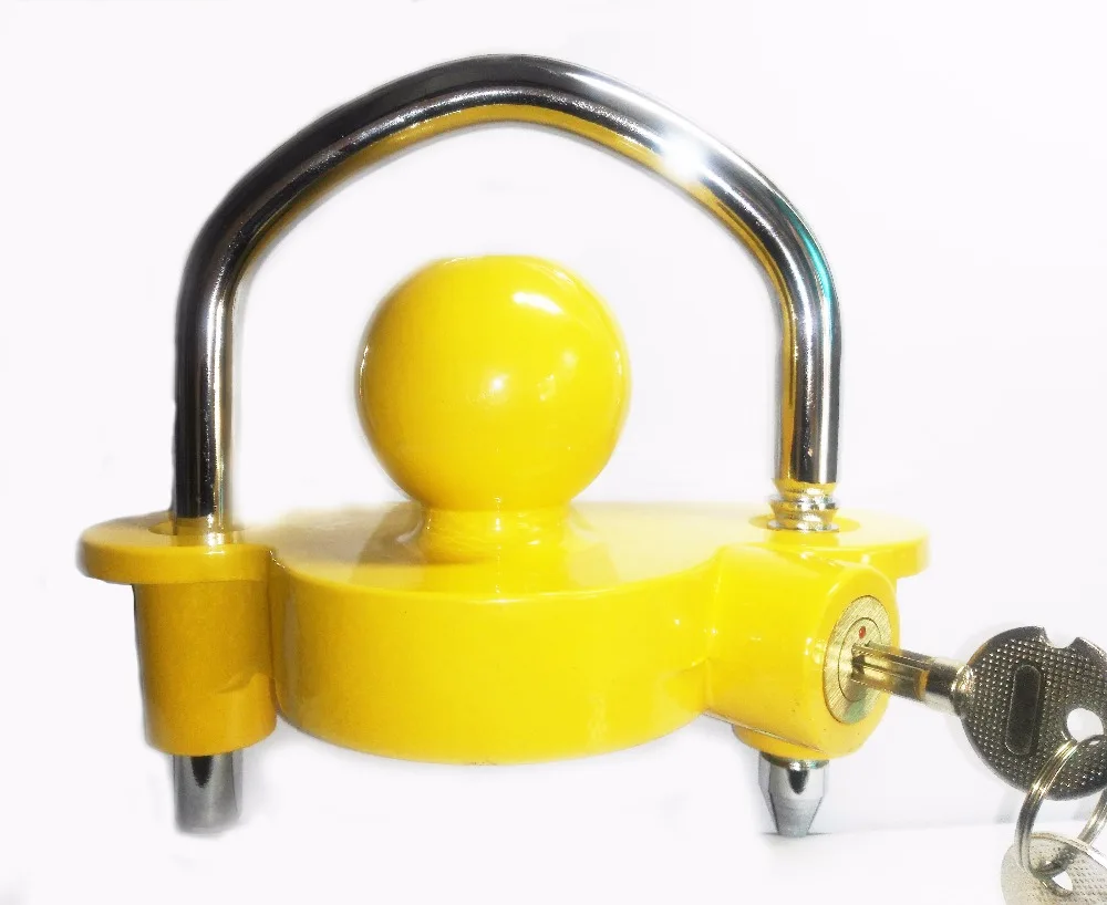 1PC Universal Yellow Caranvan Trailer lock trailer coupling lock Anti thefted trailer lock tow