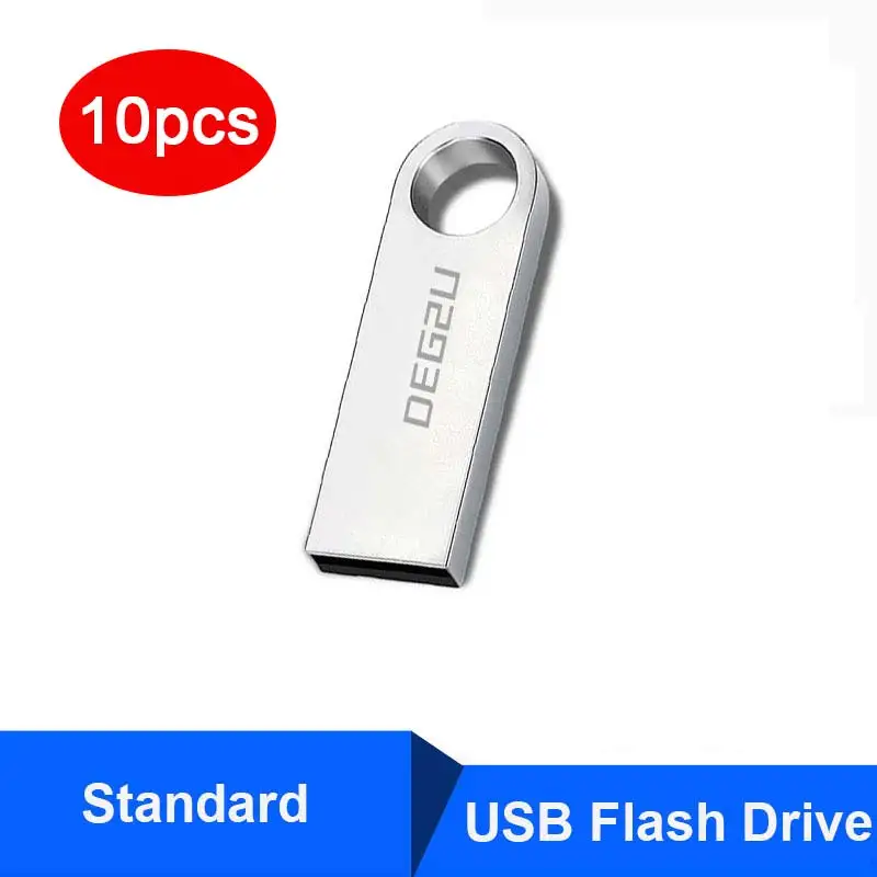 10 шт./партия, USB флеш-накопитель 8 ГБ, 16 ГБ, 32 ГБ, 64 ГБ, металлическая флеш-карта USB2.0 с логотипом на заказ/брелок DJ, 128 ГБ, флешка, Прямая поставка, Cle Disque - Цвет: D-EG-2U Standard