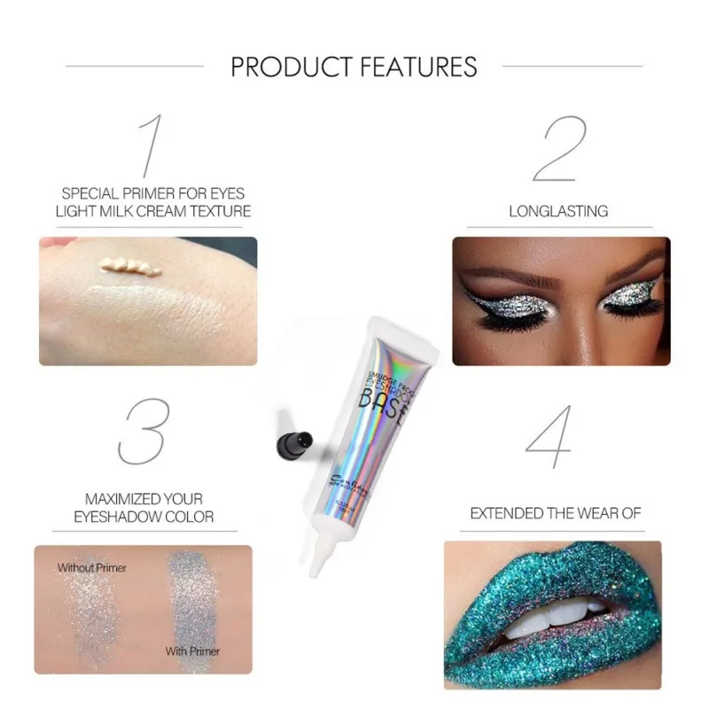 

Hot Eyes Makeup Base Lasting Glitter Primer Glue Pre-makeup Cream Eyeshadow Lip Make up Sequins Fixed Foundation Primer