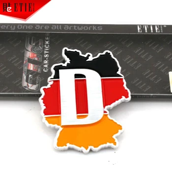 

ETIE placas de aluminio banderas German Flag 3D Badge Decals Auto Wrap Car Styling Metal Sticker logos germany Accessories