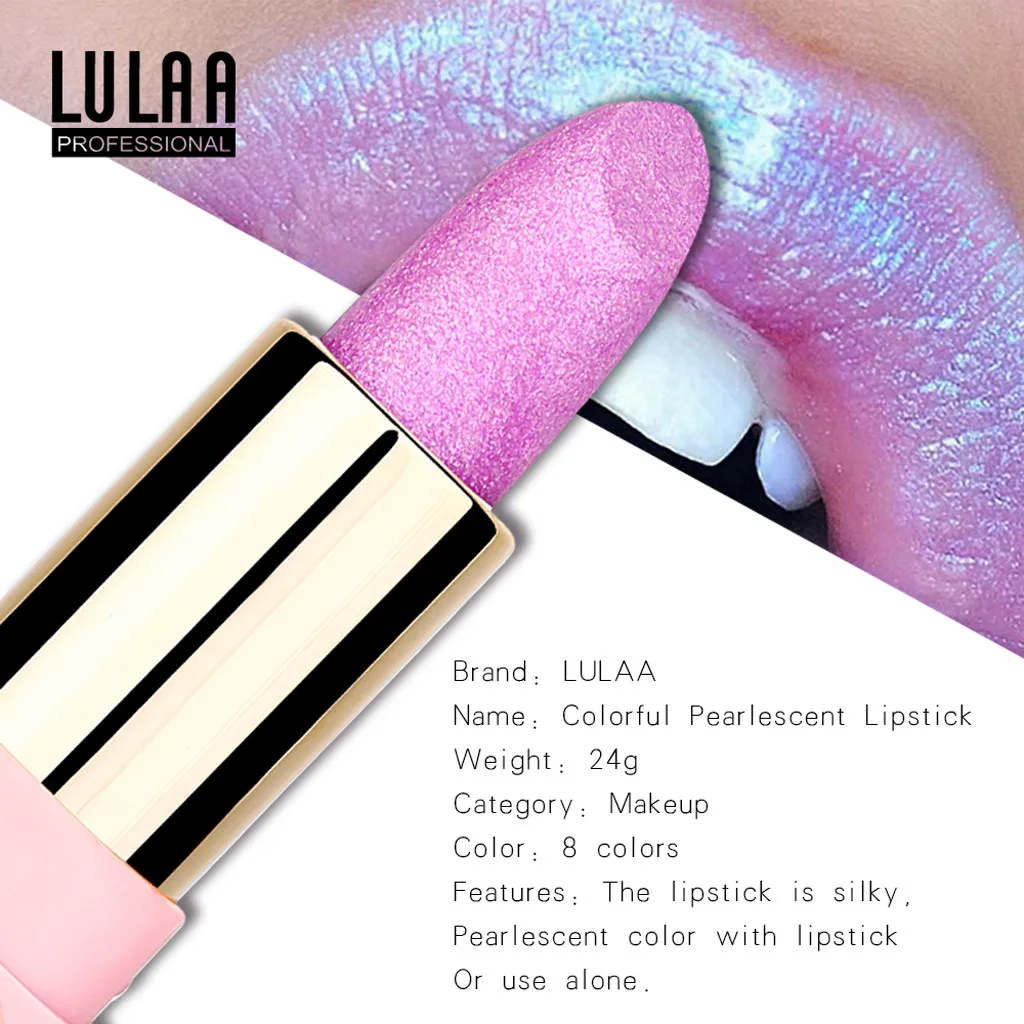 

New Fashion Pearlescent Lipstick Shiny Gold Pink Beauty Moisturizing Lipstick Cosmetics Female Sexy Lips Metal Lip Gloss 50*