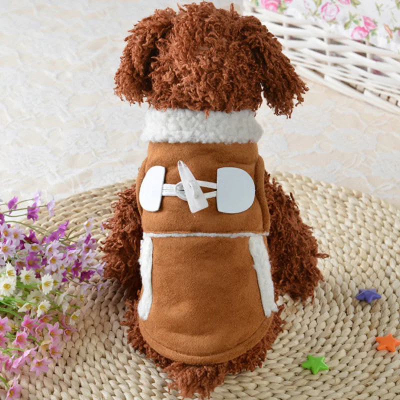 

Pet Dog Clothes Winter Jackets Suit Warm Fleece Vest Velet Small Dog Motorcycle Waistcoat Coat Clothing Coats NEW Supplies Pets