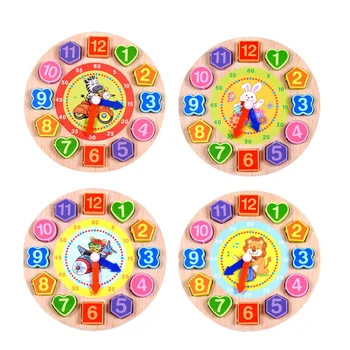 

Chanycore Baby Learning Educational Wooden Time Clock Threading Blocks Children Enlightenment Toys Kids Gifts Model 4004