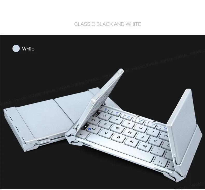 B. O. W мини Bluetooth клавиатура складной(складной) алюминиевый чехол для iOS, Android, Windows, PC, планшетов и смартфонов