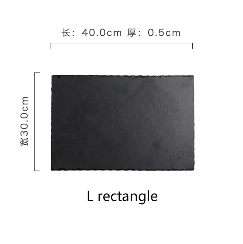 Тарелка из шифера, домашний японский поднос для суши, рок, тарелка для барбекю, наборы тарелок и тарелок, десертное блюдо для кухни, обеденные тарелки - Цвет: L2