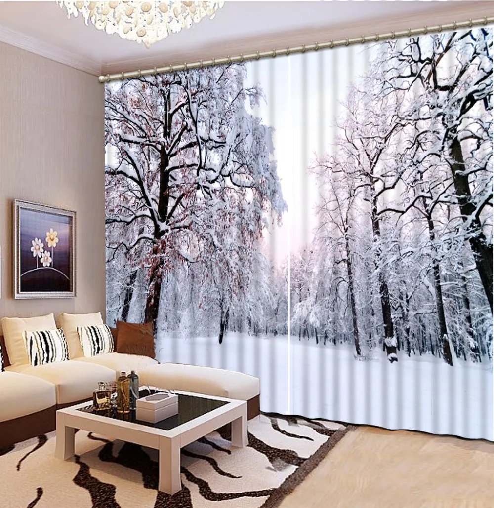 

European Style Top Quality customize buyer size 2016 Fashion 3D Home Decor Beautiful winter snow scenery