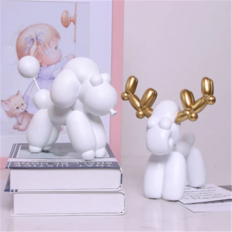 

European Style Abstraction Simulation Balloon Animal Resin Craftwork Figurines Creative Living Room Bedroom Ornaments X1608