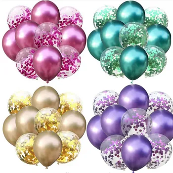 

10pcs Mix Confetti Latex Balloons Pink 12 Inches Party Balloons for Baby Shower Bridal Shower Wedding Decorations