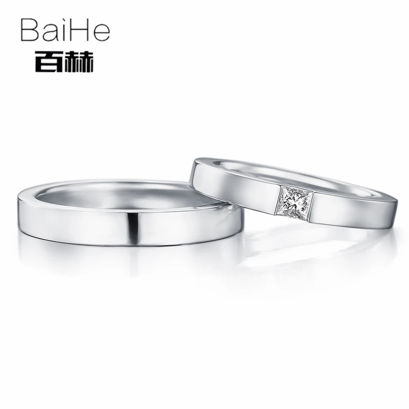 Кольцо BAIHE из белого золота 18 К с натуральными бриллиантами 0 15 карат H/SI|natural