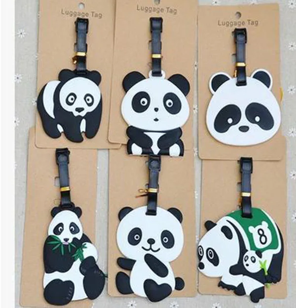 

IVYYE 1PCS Cute Panda Anime Luggage Tag Bag Travel Accessories Suitcase ID Address Portable Tags Holder Baggage Labels New