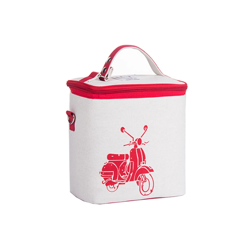 

Function Mode Refrigerator Portable Lunch Box Isolated Food Lunch Picnic Bag Children Cotton And Linen Lunch Cooler Bag