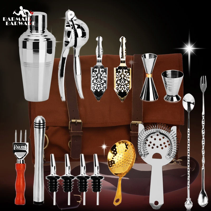 Toolkit Bartender Tool Kit Gold Shaker Whiskey Cocktail Set Shaker