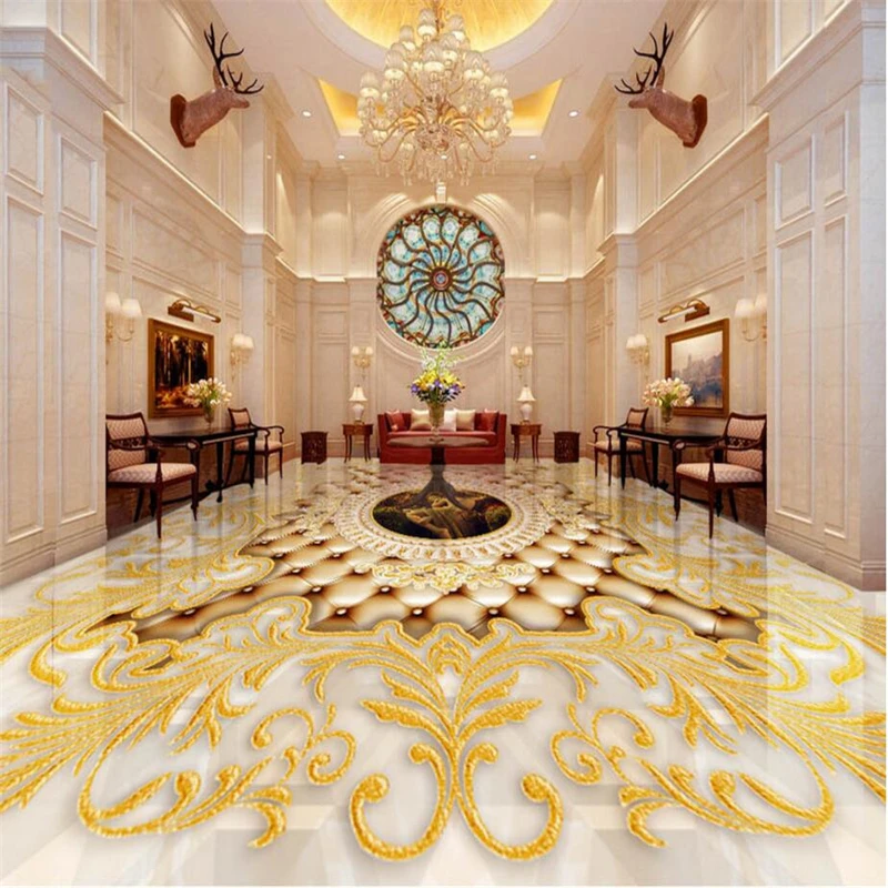 beibehang floor painted to paste the European Need for Marble Parquet Nude Oil Painting Art Flooring papel de parede