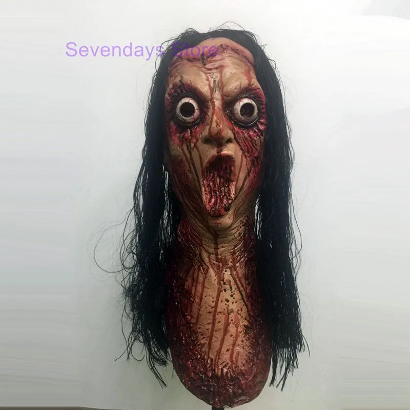 2018New Хэллоуин страшный череп маска зомби Реалистичная маска зомби шлем Дышащий Латекс маска взрослых нарядное платье Вечерние Маски - Цвет: B