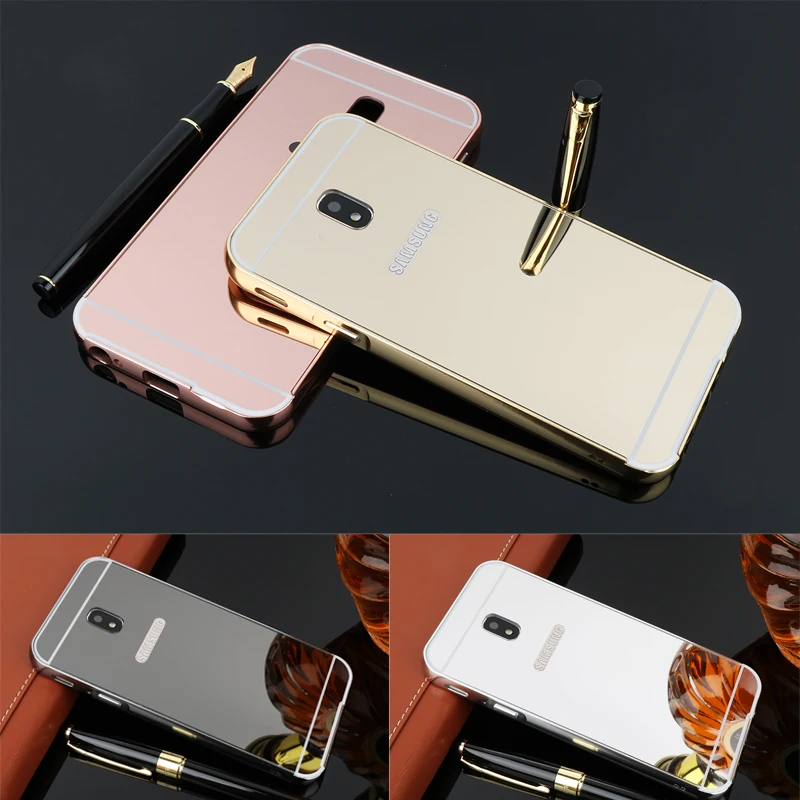 

For Samsung J3 2017 J330 Case Plating Metal Frame with Mirror Effect Back Cover Hard Case for Samsung Galaxy J3 2017 J330 J330F