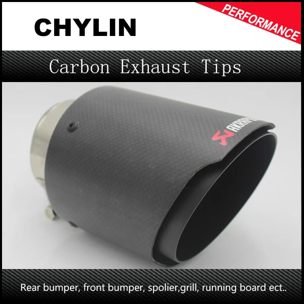 

1Pair ID:63mm OD:101mm Universal Car Black Carbon Fiber Exhaust Tip Muffler End Pipe with Clamp