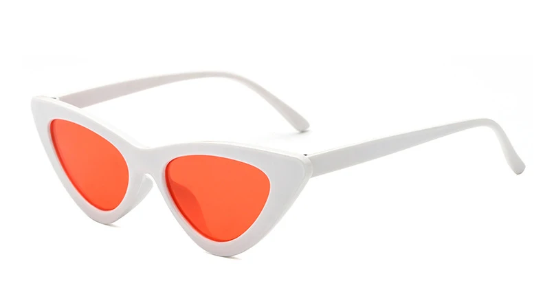 DCM Fashion Cat Eye Sunglasses Women Small Black Red Cheap Ladies Sun Glasses UV400 - Цвет линз: C9WhiteRed