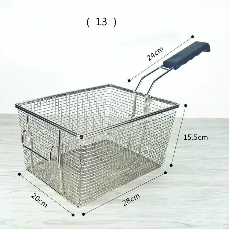 28 вариантов фритюрница из нержавеющей стали экран картофель фри рамки квадратный фильтр сетки зашифровать дуршлаг формы жарки корзины фритюрницы сетки - Цвет: 13