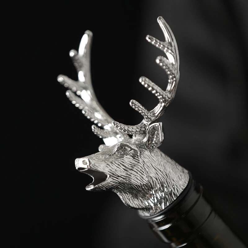 Wine Bottle Stopper Deer Stag Head Wine Pourer Server Zinc Alloy Wine Bottle Cork Wine Aerators Barware Party Accessories (3)