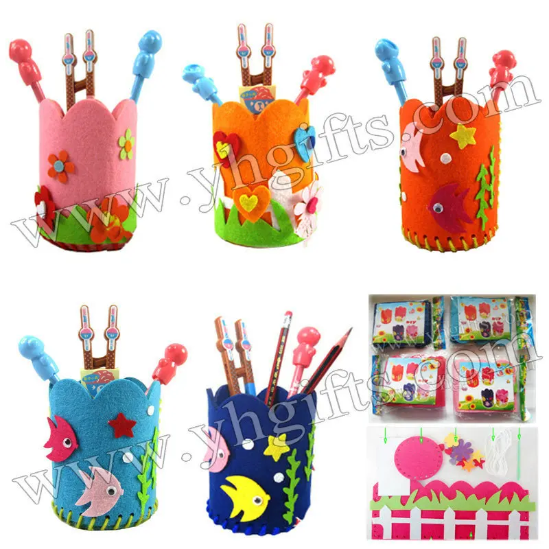 15PCS/LOT.DIY felt pen holder craft kits,Activity items,Model building