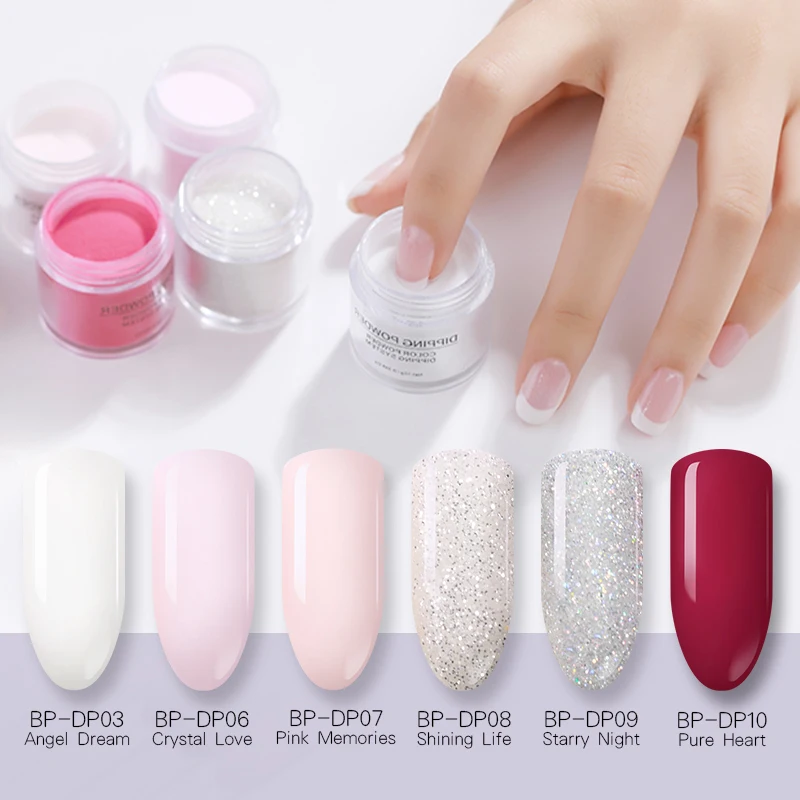 

BORN PRETTY Nail Dipping Powder Nail Glitter Pigment Manicure Gradient French Color DIY Design Shinning Nail Art Decorations