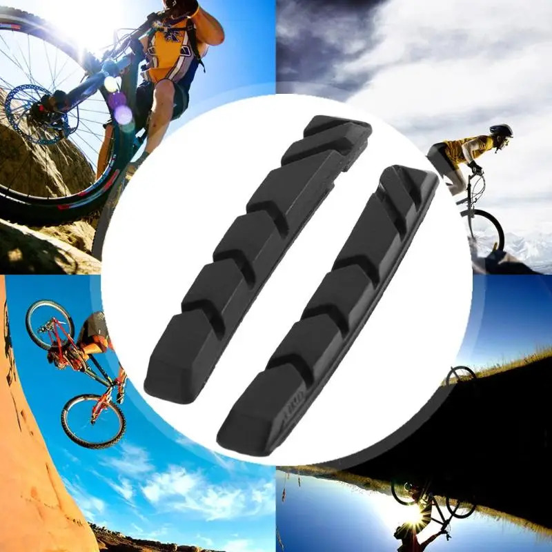 

1pair Black Shoes Rubber Blocks Cycling Accessories Mountain Road Bike Brake Pads Bicycle Braking V-Brake Holder
