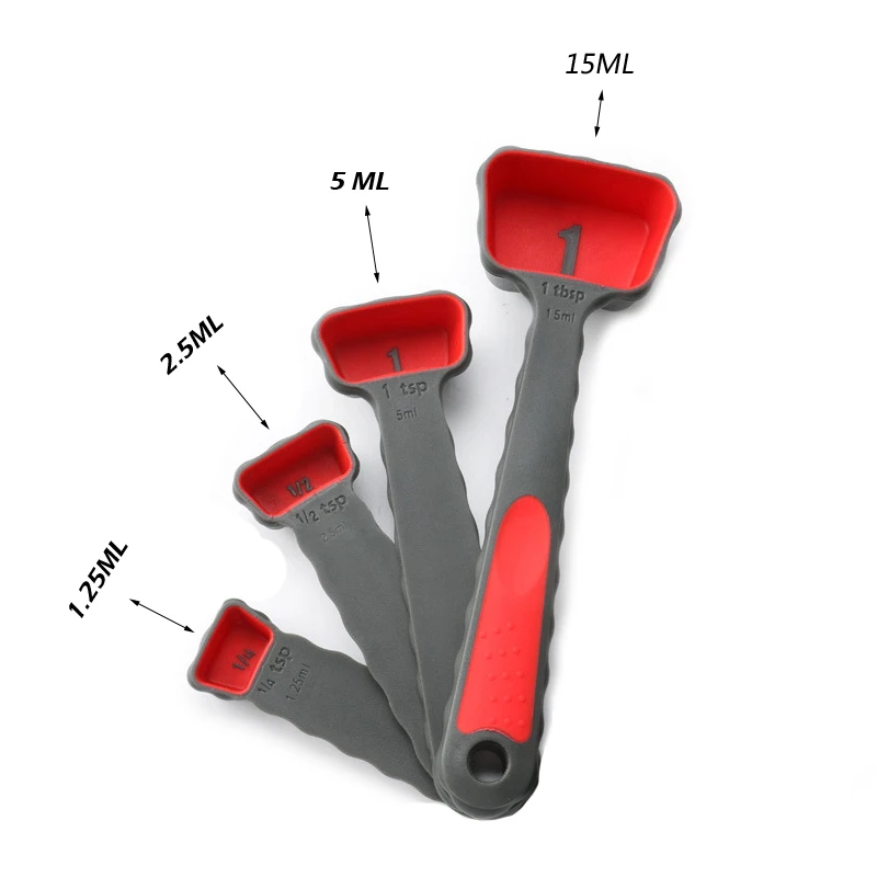 

1.25/2.5/5/15ml Measuring Spoon Tea Scoop Teaspoon Baking Cooking Kitchen Tool 4PCS measuring Teaspoon 35