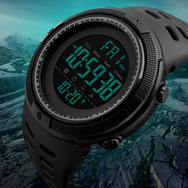 Skmei Luxury Brand Mens Sports Watches Dive 50m Digital LED Military Watch Men Fashion Casual Electronics Wristwatches Relojes -