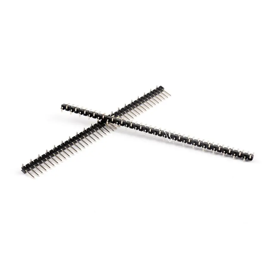 40Pin Male Single Row Dislocation Pin Header Connector RoHS 2.54mm Gold-Plated 100Pcs High Quality 10 pcs 2x10 p 20 pin 1 27 mm male header dual row straight pcb smt male pin headers rohs lead free