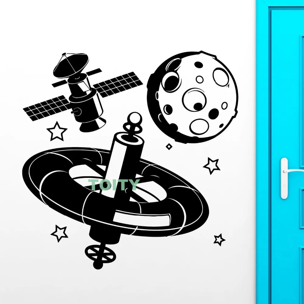 Wall Stickers Vinyl Decal Universe Space Satellite Child Decor