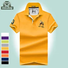 Мужская рубашка поло, отложной воротник, короткий рукав, вышивка размера плюс, топ с коротким рукавом, мужская летняя новинка, мужская Тонкая Рубашка