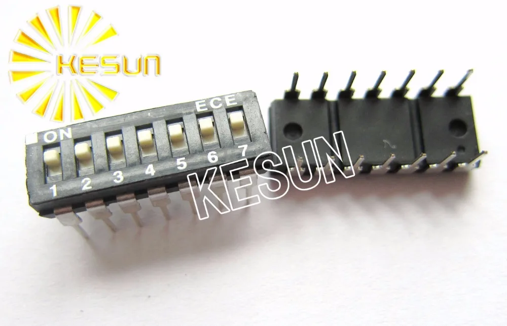 

FREE SHIPPING 10PCSx 100% Original EAH107 7 Position 2.54mm Black DIP Switch EAH107EZ