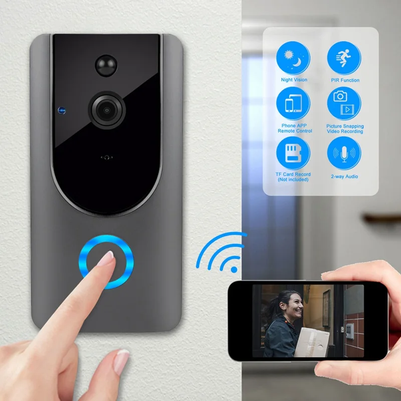 HD 720P wifi дверной звонок беспроводной домофон с камерой PIR Обнаружение движения