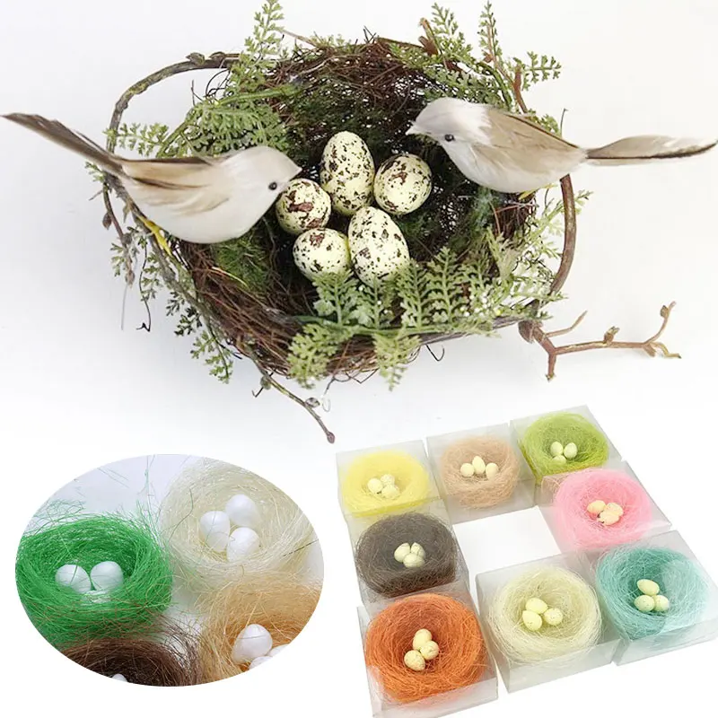 

1Pc Small Bird Nest Shed Comfortable Natural Material Nesting House Natural Material Pet Decoration Accessories Random Color